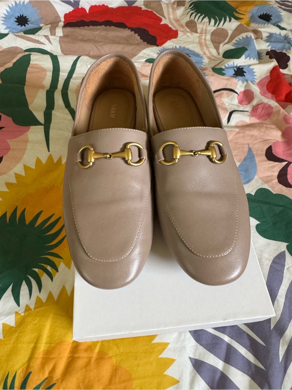 Quince Tan Leather Loafers Size 7
